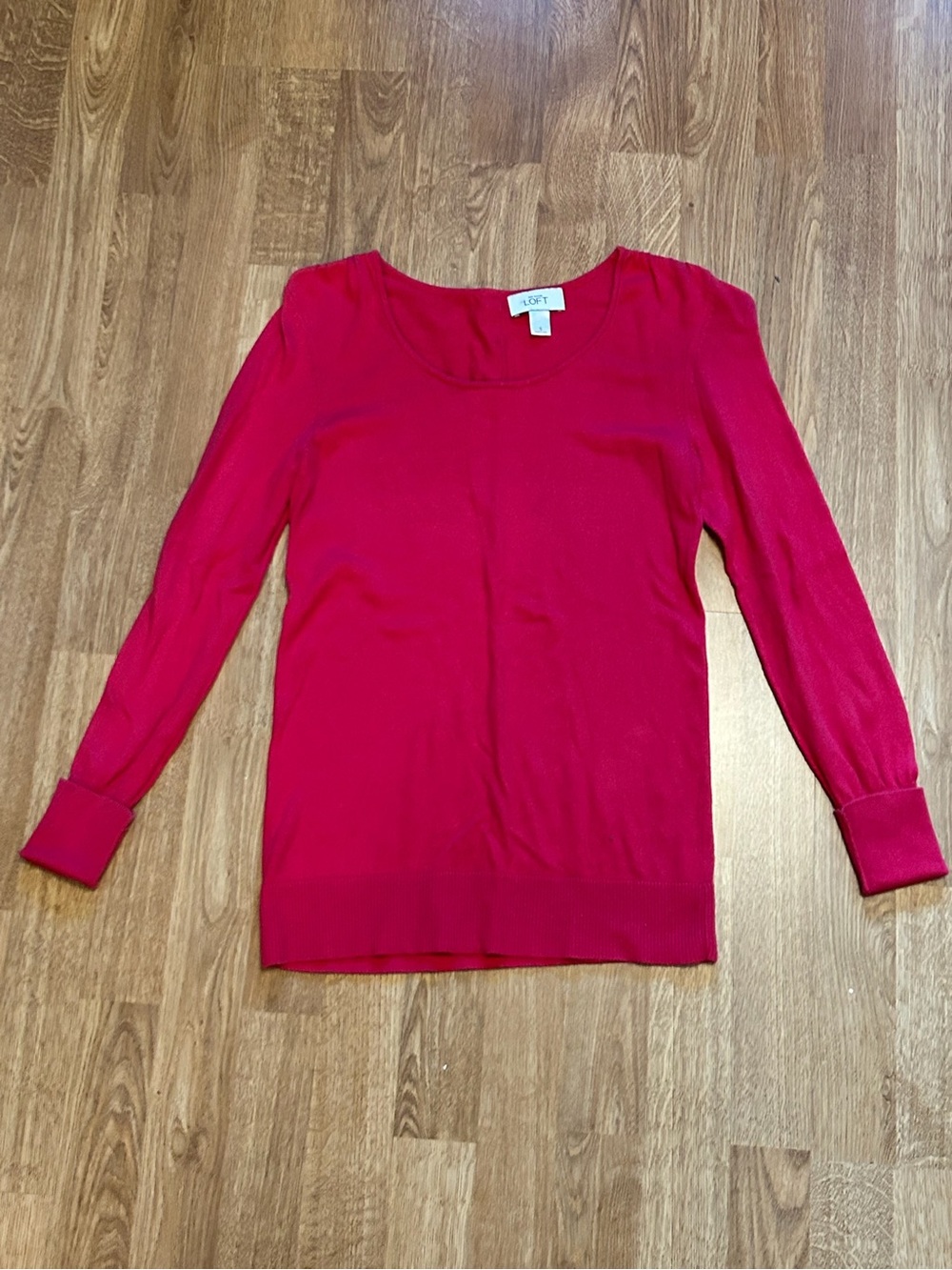 LOFT Women's Bright Fuchsia Scoop Neck sweater